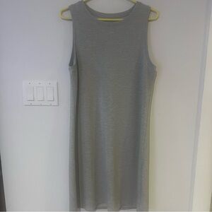 GAIAM Gray Midi Tank Dress Womens Large L Sleeveless